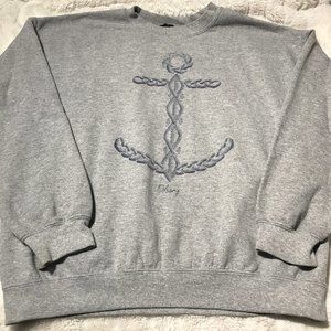 Obey Crewneck Large Grey Anchor Sweatshirt